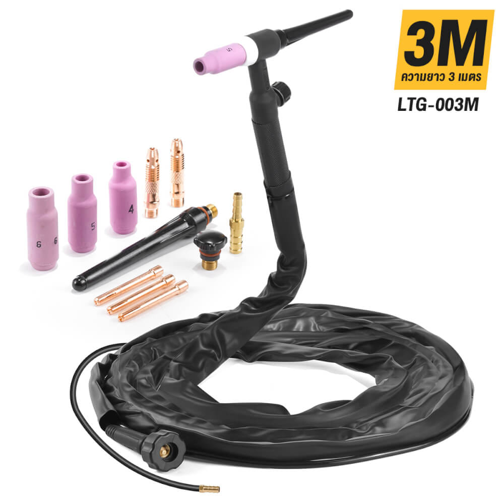 สายเชื่อมอาร์กอน LIFT TIG พร้อมหัว DELTON รุ่น LTG-003M ความยาว 3 เมตร_7